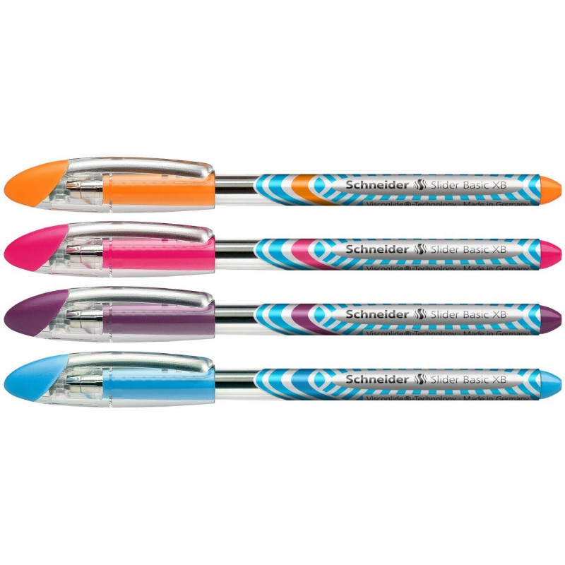 Pochette 4 x Stylos Schneider Slider Basic XB 1.4 mm Pochette 4 x Stylos Schneider Slider Basic XB 1.4 mm