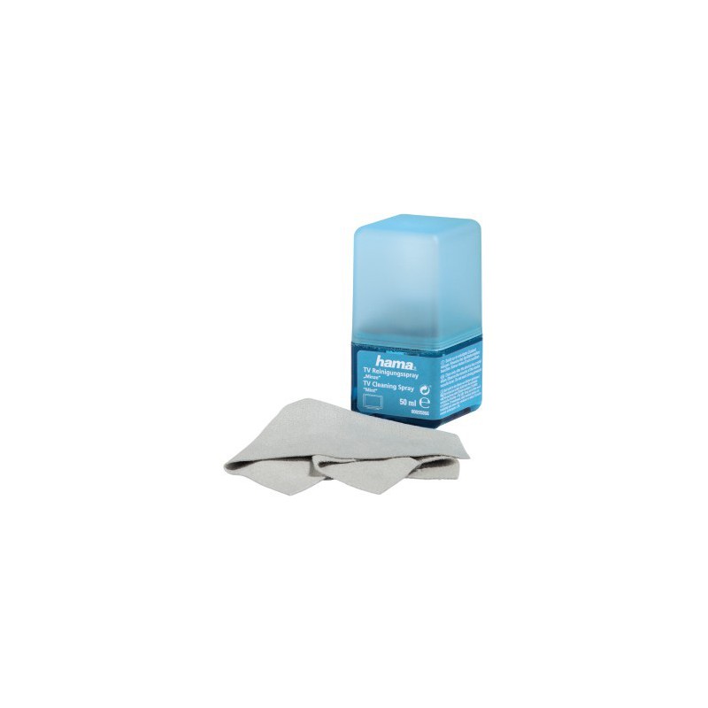 Hama Spray de nettoyage Ecran 50 ml + chiffon / Menthe Hama Spray de nettoyage Ecran 50 ml + chiffon / Menthe