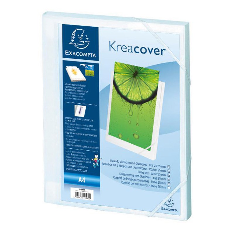 Boite de classement Dos 25mm Krea Cover / Blanc Boite de classement Dos 25mm Krea Cover / Blanc
