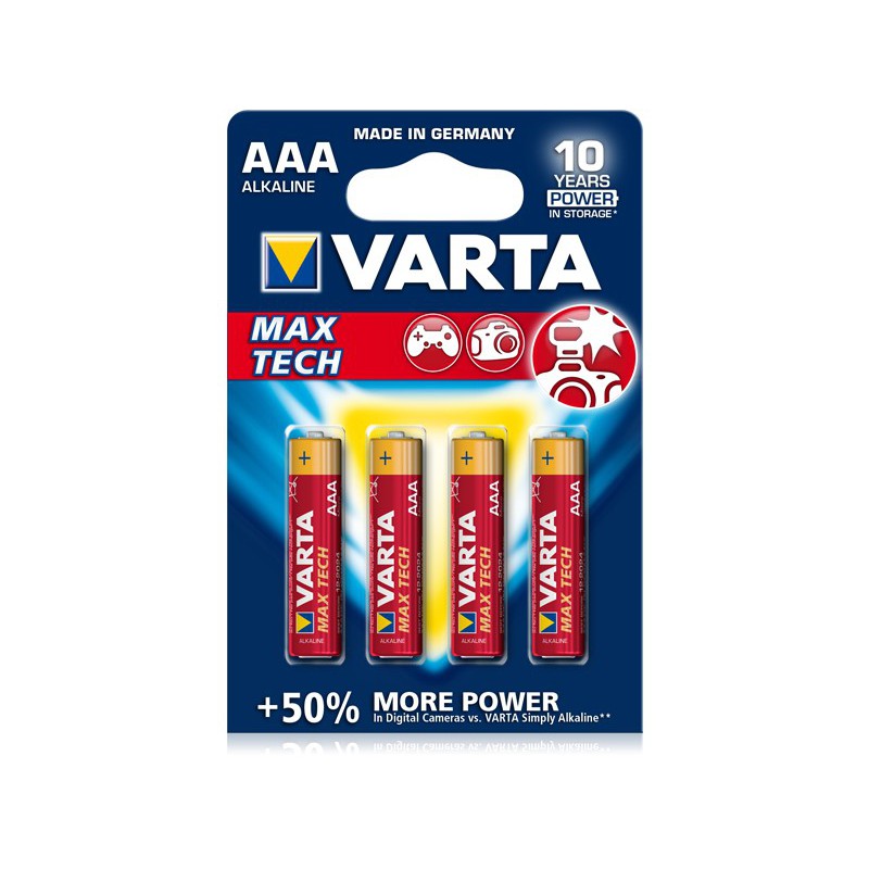 4x Piles Varta Max Tech LR03 BP4 4x Piles Varta Max Tech LR03 BP4