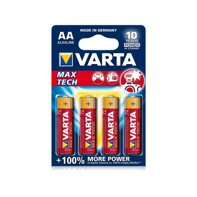 4x Piles Varta Max Tech LR06 BP4 4x Piles Varta Max Tech LR06 BP4