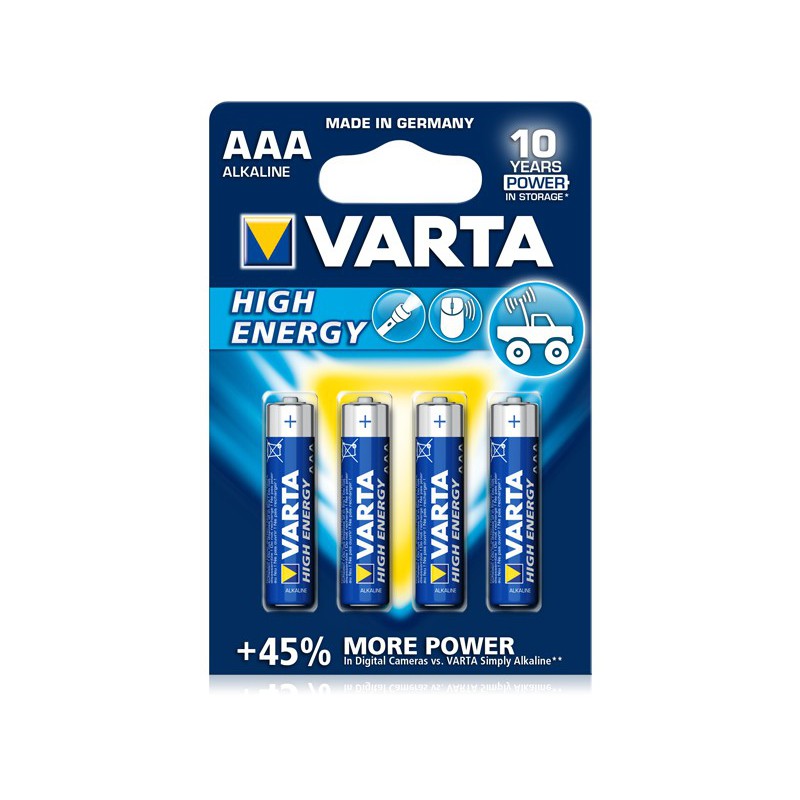 4x Piles AAA Varta High Energy LR03 BP4 4x Piles AAA Varta High Energy LR03 BP4