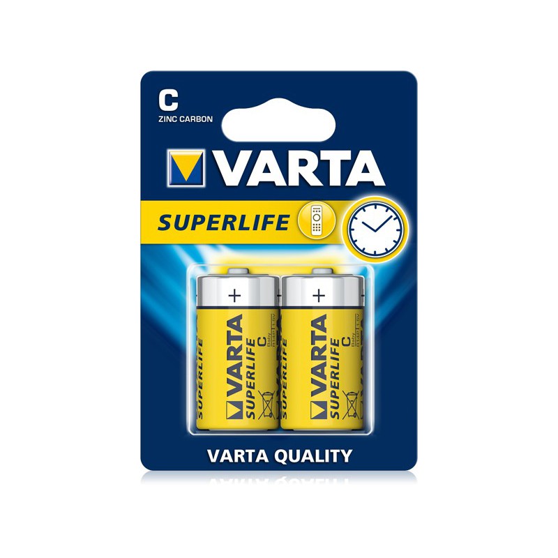 2x Piles C Varta SuperLife R14 BP2 2x Piles C Varta SuperLife R14 BP2