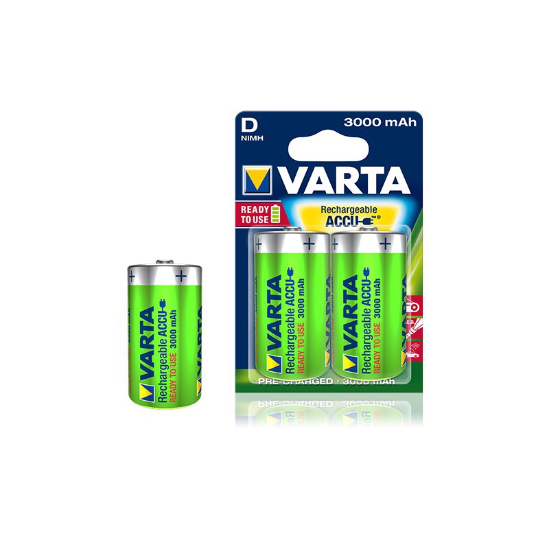 2x Piles Varta Rechargeable Accu D 3000 mAh LR20 BP2 2x Piles Varta Rechargeable Accu D 3000 mAh LR20 BP2