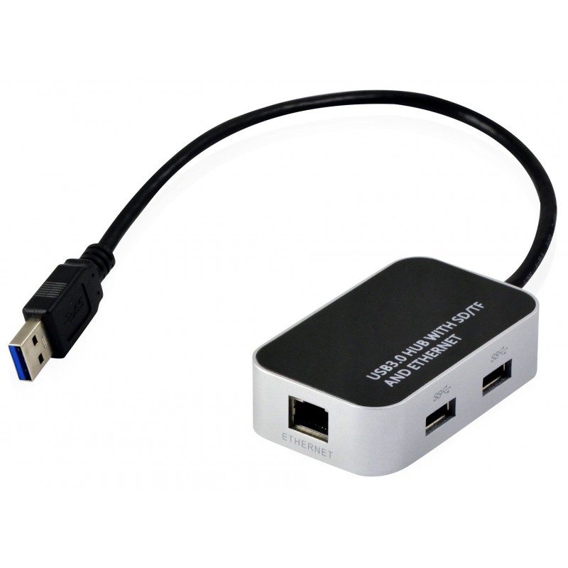 HUB USB 3.0 avec lecteur de cartes SD/TF et Ethernet HUB USB 3.0 avec lecteur de cartes SD/TF et Ethernet