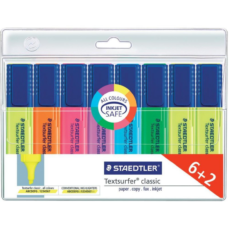 Pochette 8x Surligneurs Staedtler Textsurfer classic 364 A Pochette 8x Surligneurs Staedtler Textsurfer classic 364 A