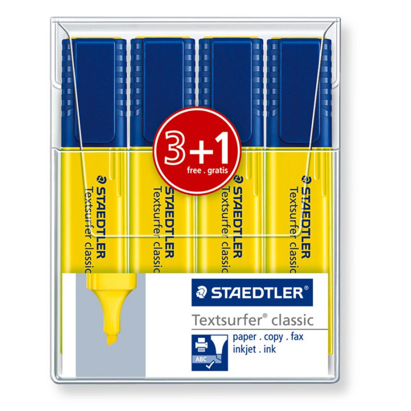 Pochette 4x Surligneurs Staedtler Textsurfer classic 364-1 Pochette 4x Surligneurs Staedtler Textsurfer classic 364-1