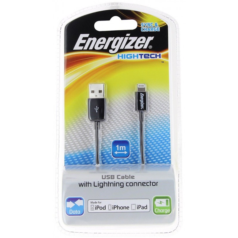 Câble de Poche USB Plat Lightning Charge / Data / Noir Câble de Poche USB Plat Lightning Charge / Data / Noir