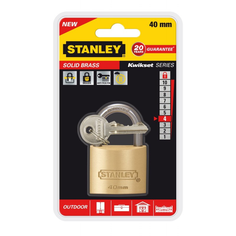 Cadenas à clé laiton Stanley / 40mm Cadenas à clé laiton Stanley / 40mm