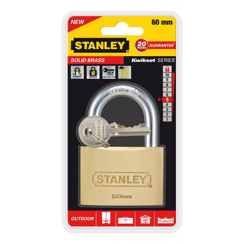 Cadenas à clé laiton Stanley / 60mm Cadenas à clé laiton Stanley / 60mm