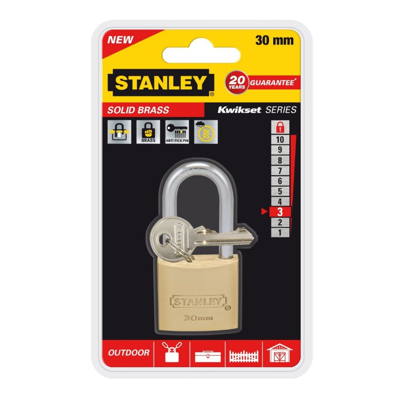 Cadenas à clé laiton Stanley / 30mm Cadenas à clé laiton Stanley / 30mm