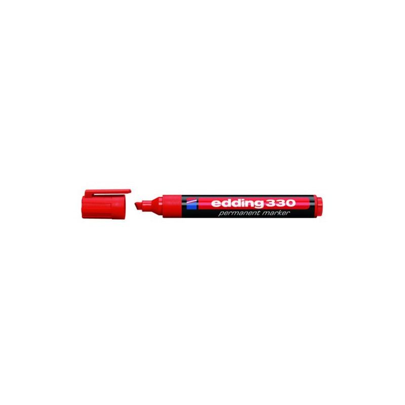 Marqueur permanent avec fonction clip Edding 330 / Rouge Marqueur permanent avec fonction clip Edding 330 / Rouge