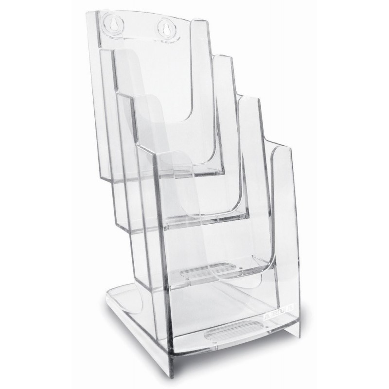 Porte Dépliants ARDA 4 compartiments 1/3 A4 / Cristal Porte Dépliants ARDA 4 compartiments 1/3 A4 / Cristal