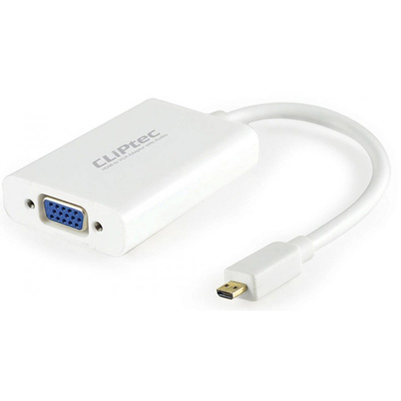 Adaptateur Cliptec Micro HDMI vers VGA avec audio Adaptateur Cliptec Micro HDMI vers VGA avec audio