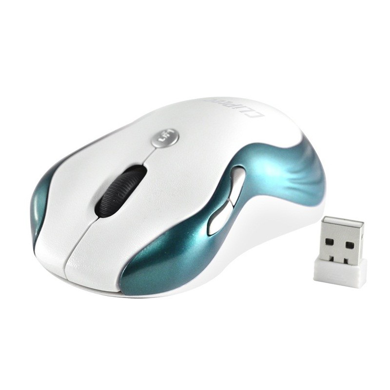 Souris optique sans fil Cliptec Xilent RZS847 / Blanc & Bleu Souris optique sans fil Cliptec Xilent RZS847 / Blanc & Bleu