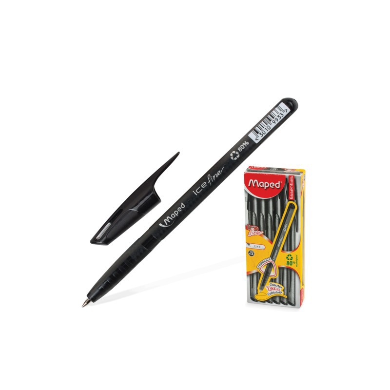 Stylo à Bille Maped Cap Green Ice Pointe Fine / Noir Stylo à Bille Maped Cap Green Ice Pointe Fine / Noir
