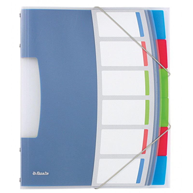 Trieur Esselte Vivida translucide 6 onglets couleurs / Blanc Trieur Esselte Vivida translucide 6 onglets couleurs / Blanc