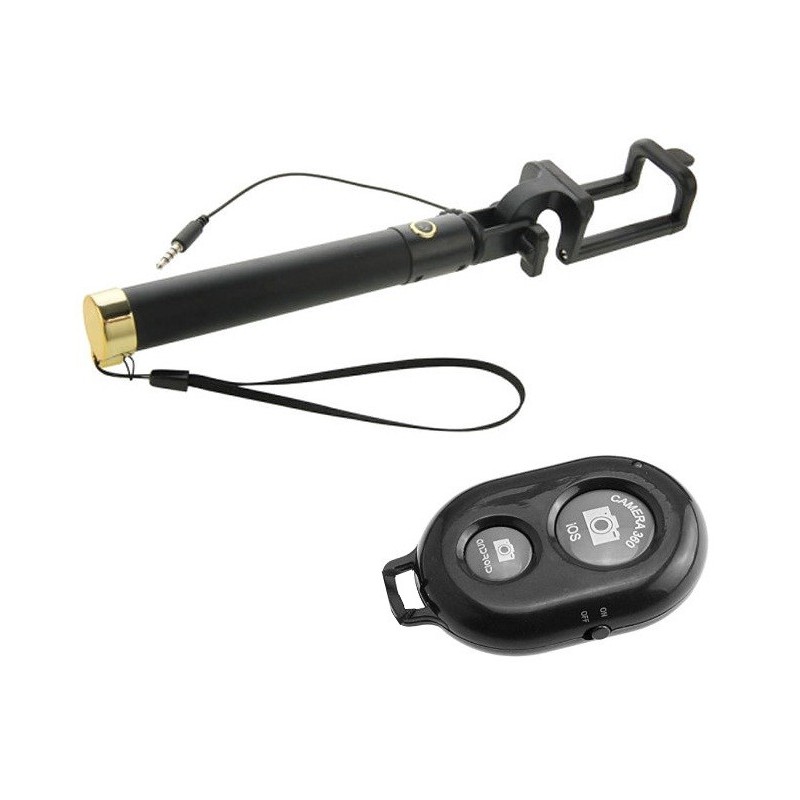 Perche télescopique selfie Bluetooth avec Télécommande / Jaune Perche télescopique selfie Bluetooth avec Télécommande / Jaune