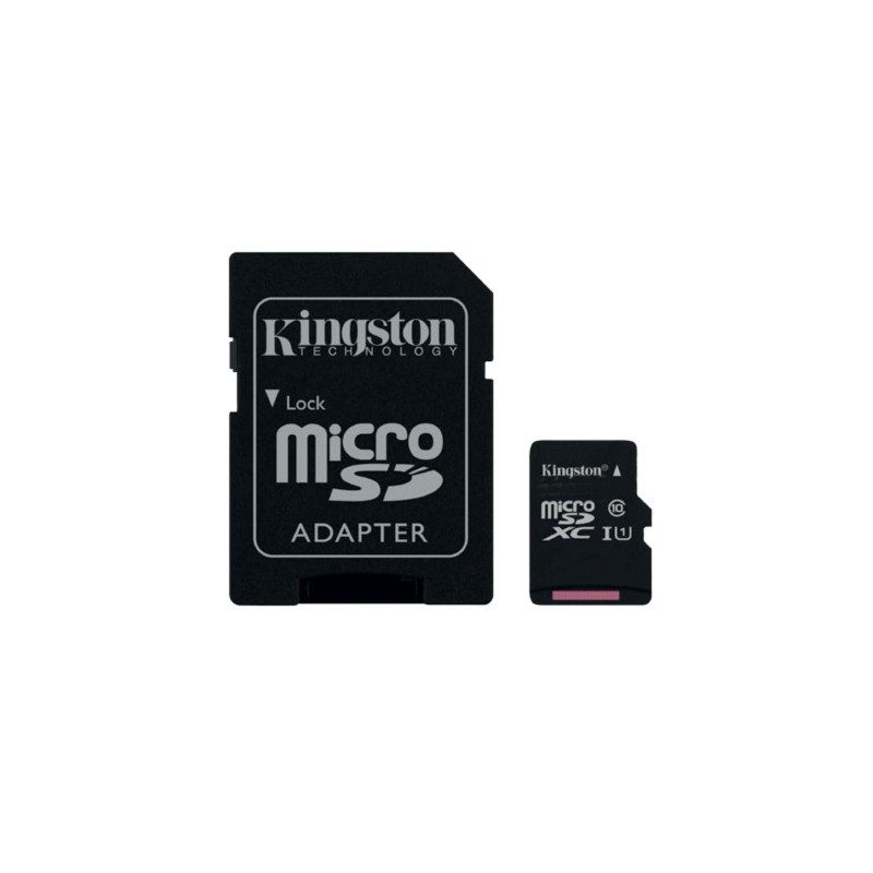 Carte Mémoire Kingston 64 Go microSDXC Classe 10 avec Adaptateur Carte Mémoire Kingston 64 Go microSDXC Classe 10 avec Adaptateur