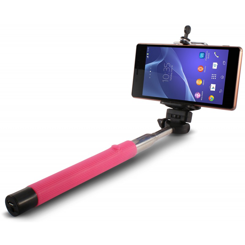 Perche télescopique selfie Ksix Bluetooth / Rose Perche télescopique selfie Ksix Bluetooth / Rose