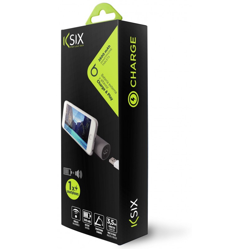 Charge & Play Ksix 3en1: Power Bank, Haut parleur et Support Charge & Play Ksix 3en1: Power Bank, Haut parleur et Support