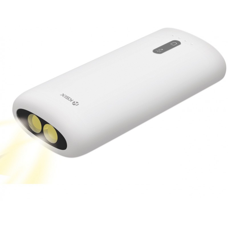 Power Bank Ksix 4000 mAh avec Torche intégrée / Blanc Power Bank Ksix 4000 mAh avec Torche intégrée / Blanc