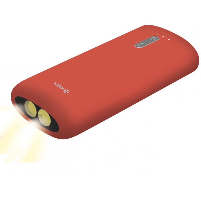 Power Bank Ksix 4000 mAh avec Torche intégrée / Rouge Power Bank Ksix 4000 mAh avec Torche intégrée / Rouge