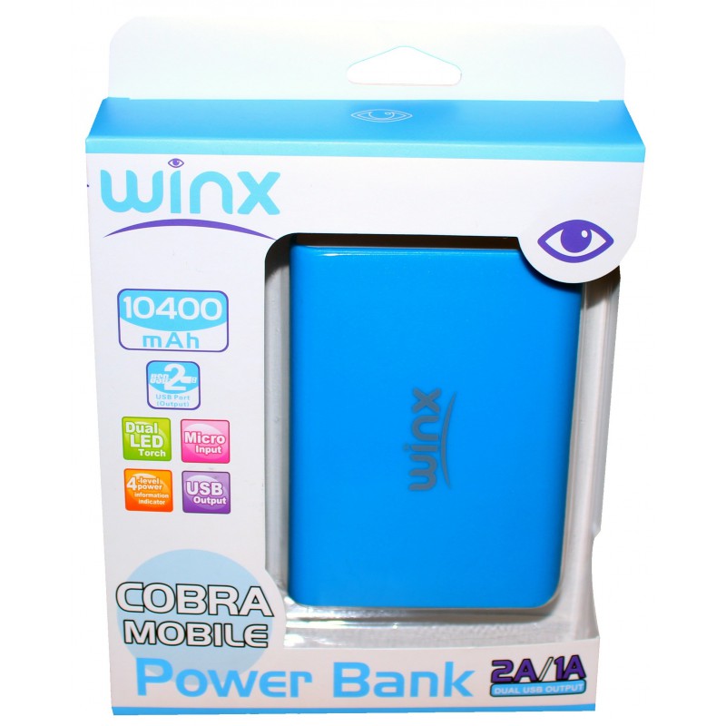 Power Bank Winx 10400 mAh avec Afficheur / Blanc Power Bank Winx 10400 mAh avec Afficheur / Blanc
