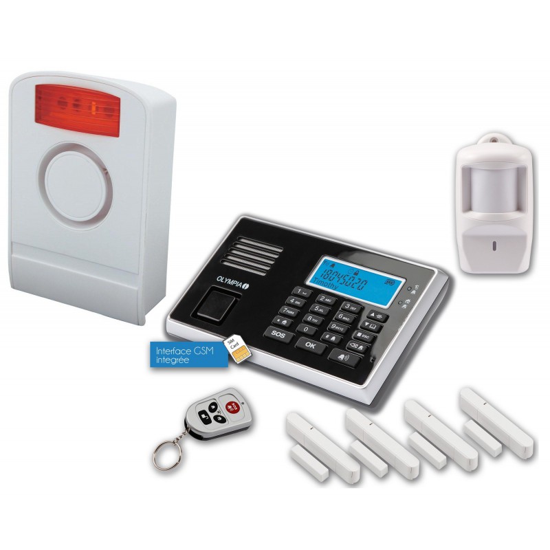 Pack Alarm: Kit Olympia 9061 + Sirène + Détecteur de Choc + Détecteur de Fuite d'eau Pack Alarm: Kit Olympia 9061 + Sirène + Détecteur de Choc + Détecteur de Fuite d'eau