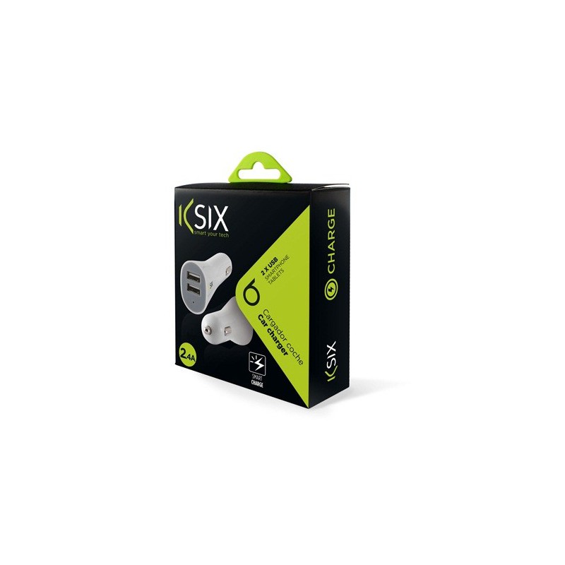 Chargeur Allume Cigare Ksix 2 USB 2.4A / Blanc Chargeur Allume Cigare Ksix 2 USB 2.4A / Blanc