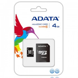 Carte M&eacute;moire Micro SD 4 Go avec adaptateur