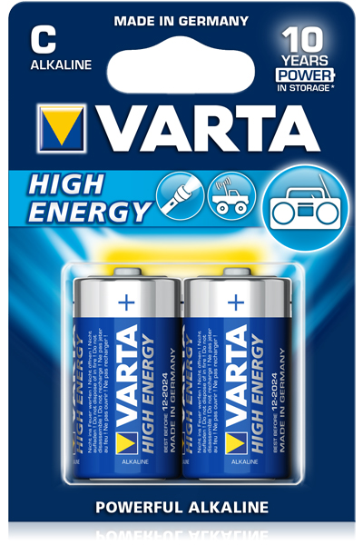 Blister 2 piles LR14 - VARTA - High Energy - UM2. En stock