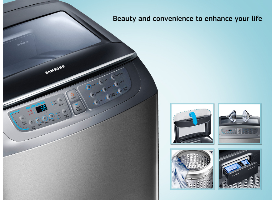 Machine à laver à chargement par le haut Samsung 18 KG WA18T6260BV / Noir