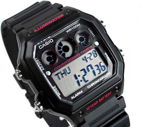 Montre Casio AE-1300WH-1A2V Numérique Unisexe – étanche 100m, Style Plongeur