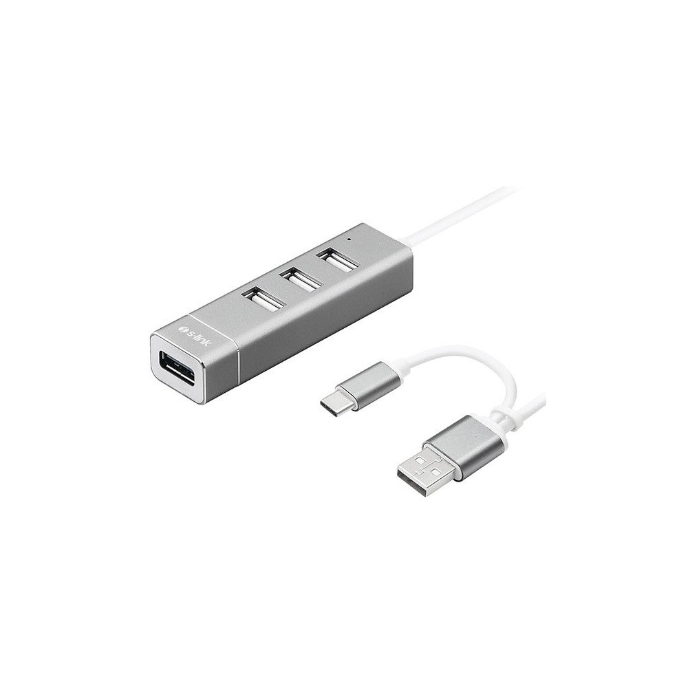 Hub S-link Swapp USB + USB Type C Vers 4x Ports USB 2.0