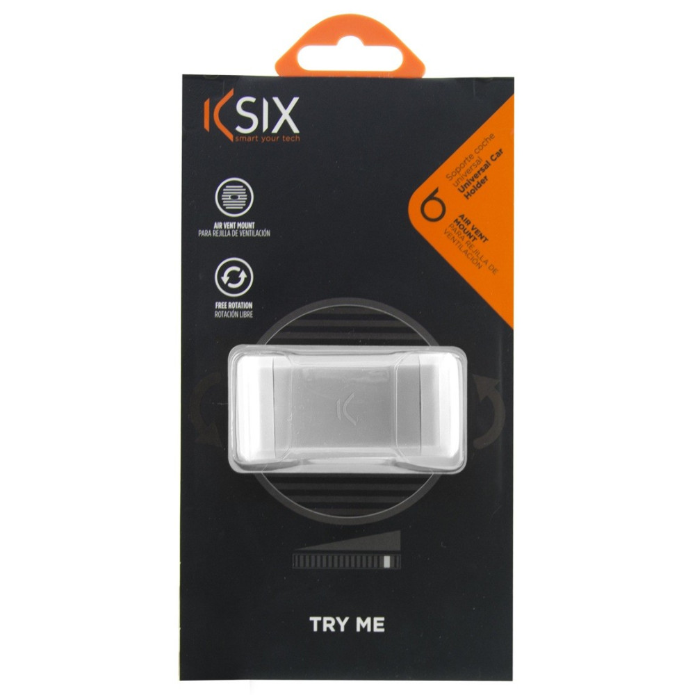 Support voiture rotatif Ksix pour Smartphone / Blanc