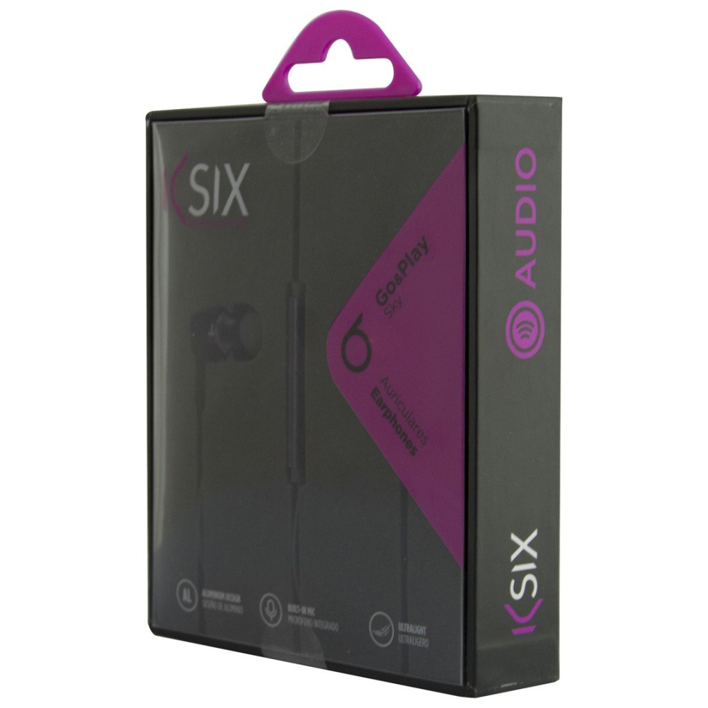 Écouteurs avec Micro Ksix Go & Play / Noir