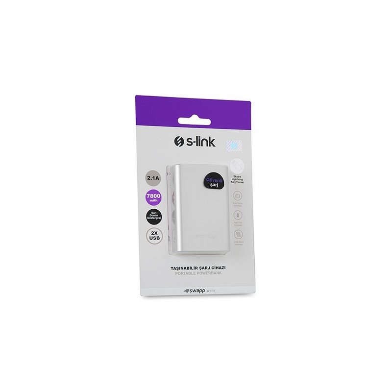 Slide  #2 Power Bank S-link Swapp IP-G7 / 7800 mAh / Silver