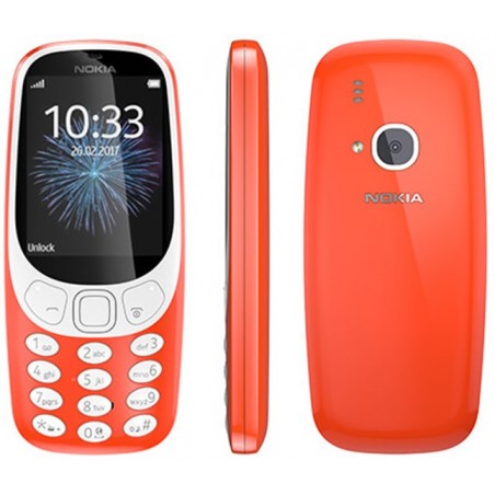 Téléphone GSM Nokia 3310 - Rouge Unlocked chargeur + Batterie Neuve