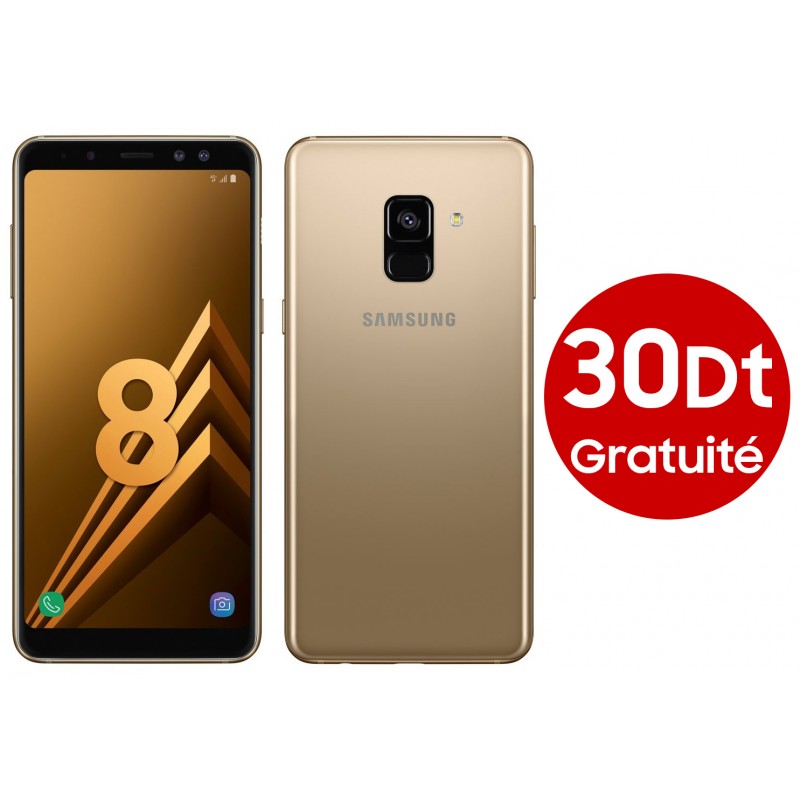 Téléphone Portable Samsung Galaxy A8 / Double Sim / Gold + Gratuité 30 Dt