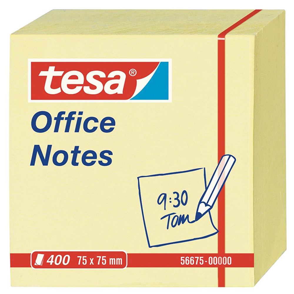 Bloc 400 feuilles Tesa Office Notes 75 x 75 mm / Jaune