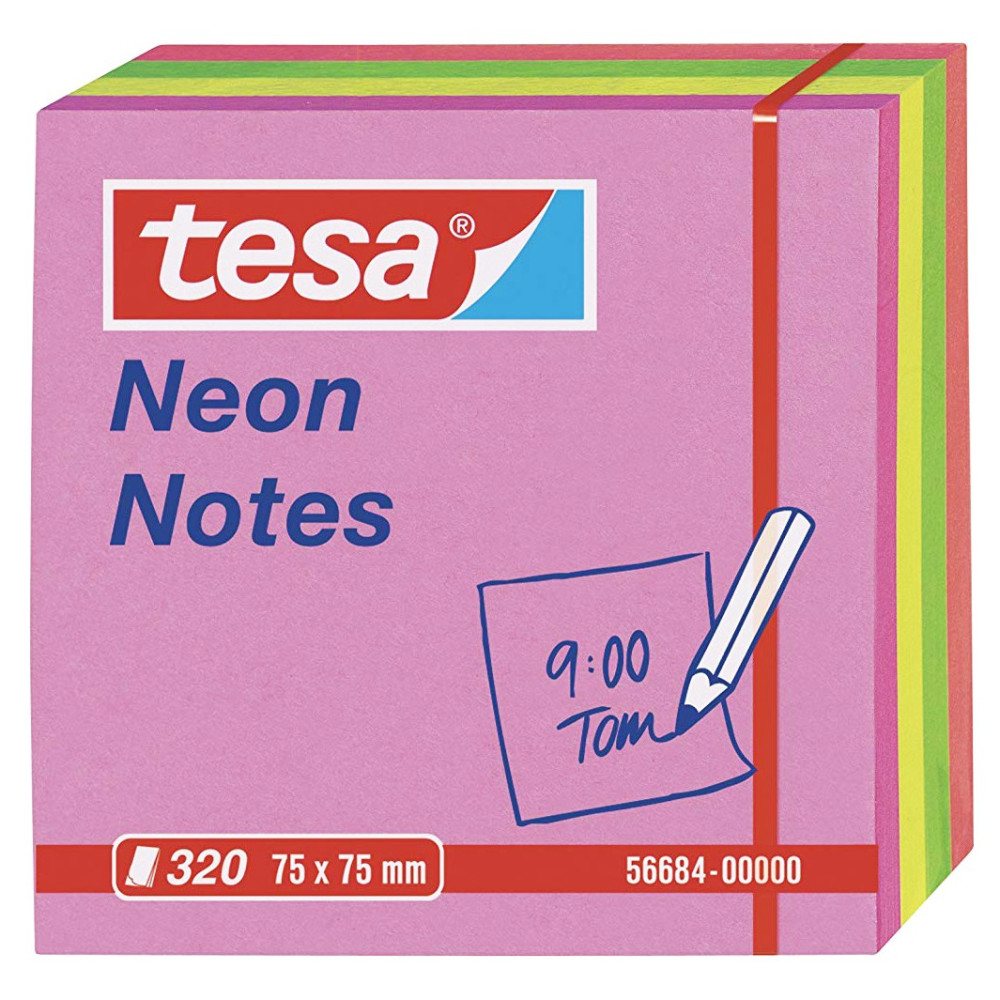 Bloc 320 feuilles Tesa Neon Notes 75 x 75 mm / Couleurs