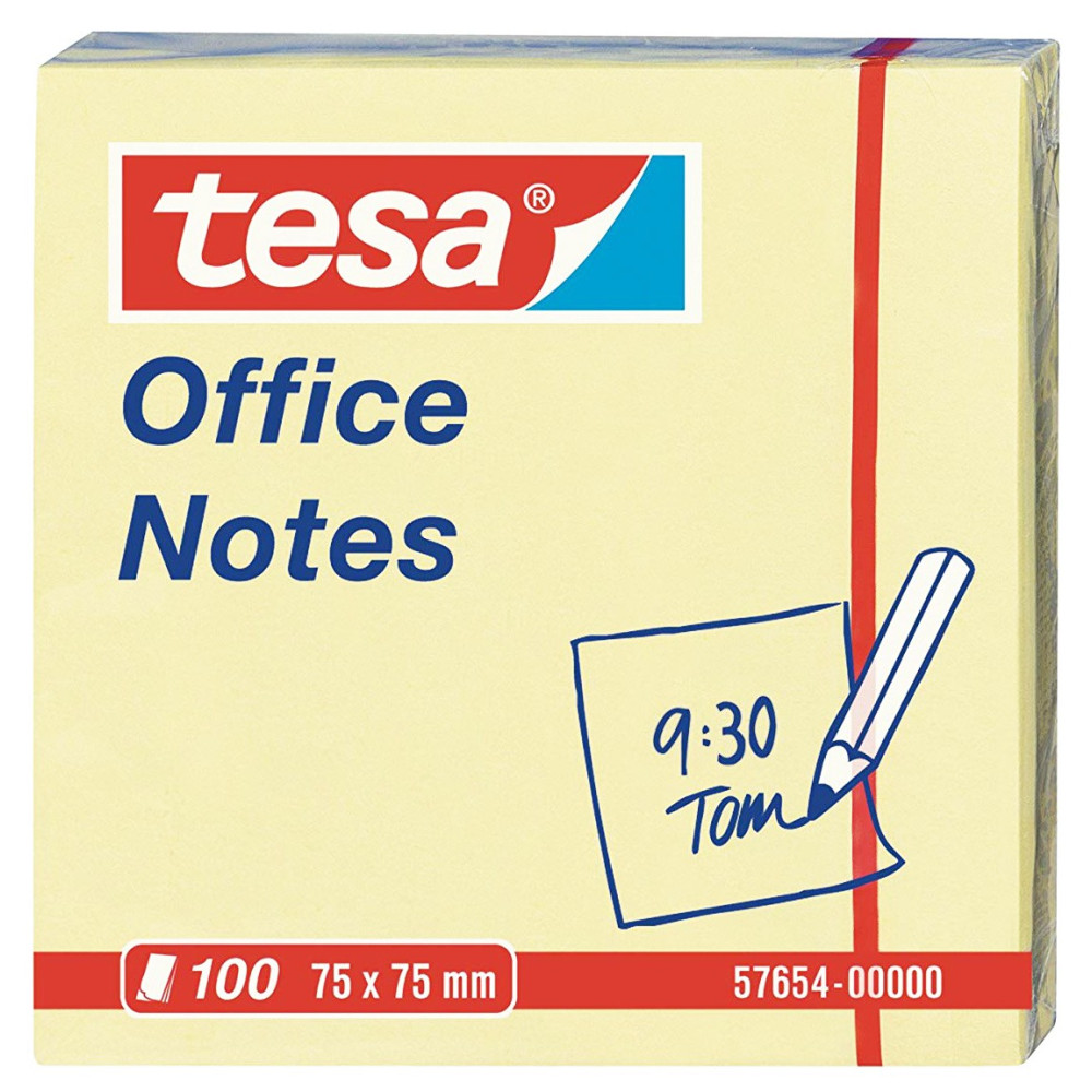 Bloc 100 feuilles Tesa Office Notes 75 x 75 mm / Jaune