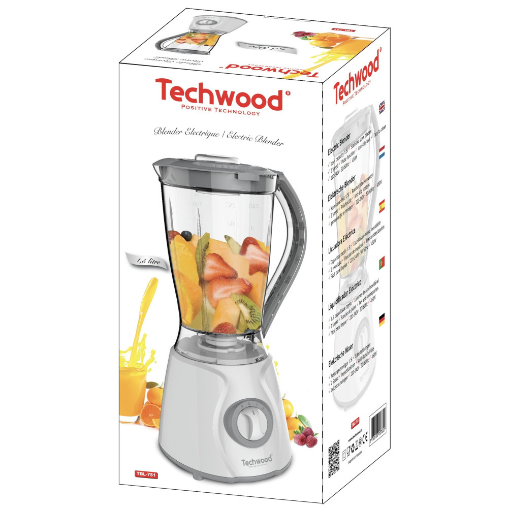 Blender Techwood TBL-751 / 1.5L / 450W / Blanc