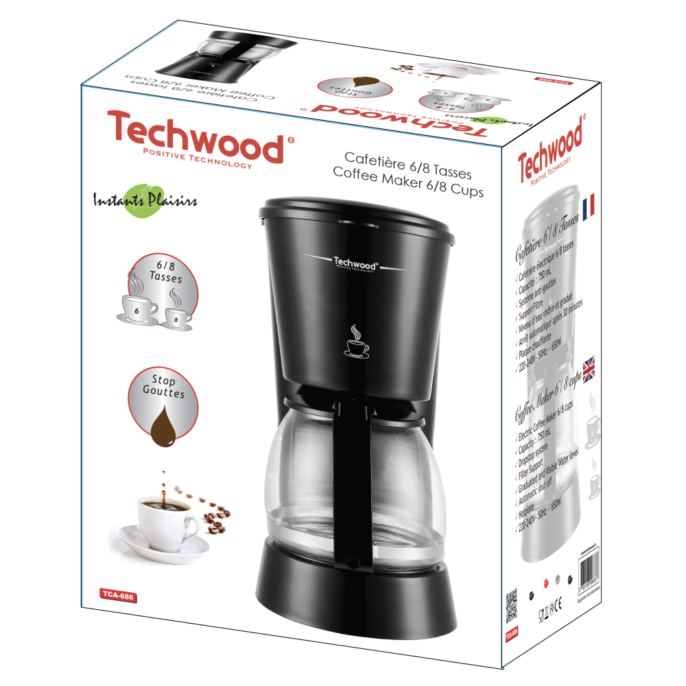 Cafetière 6 tasses Techwood TCA-686