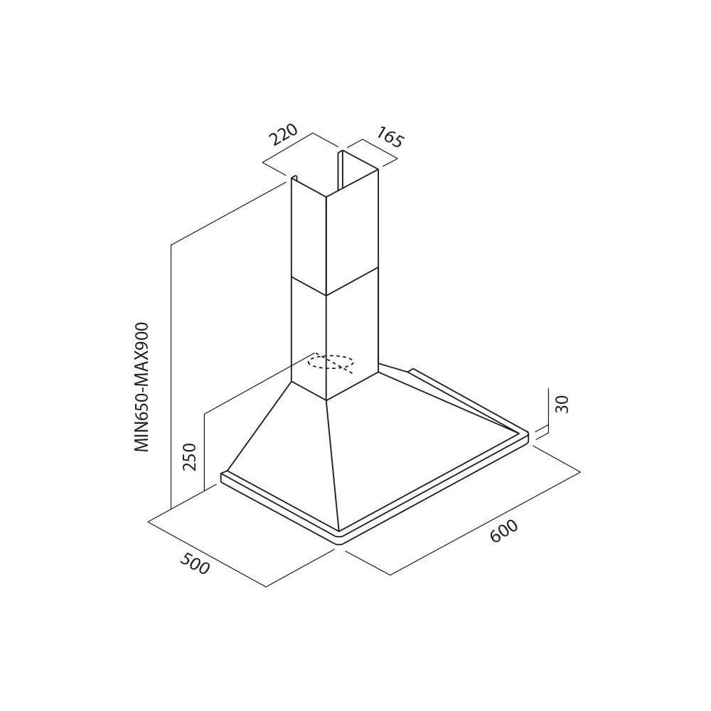 Hotte Cheminée Focus F.604X / Inox / 60 cm