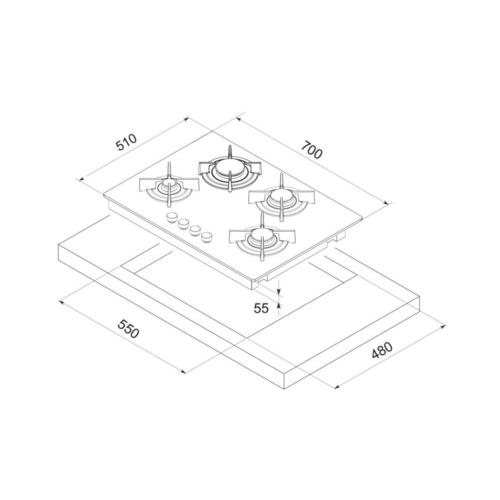 Table de cuisson Focus F410B
