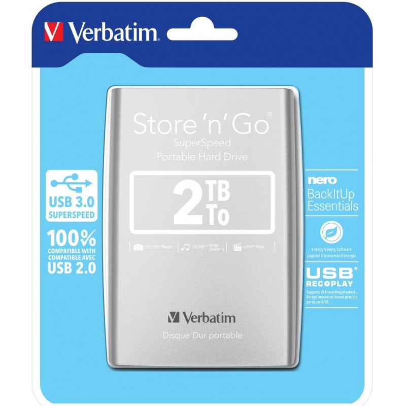 VERBATIM Disque dur externe Reconditionné 320 GO USB 3.2 - Noir pas cher 