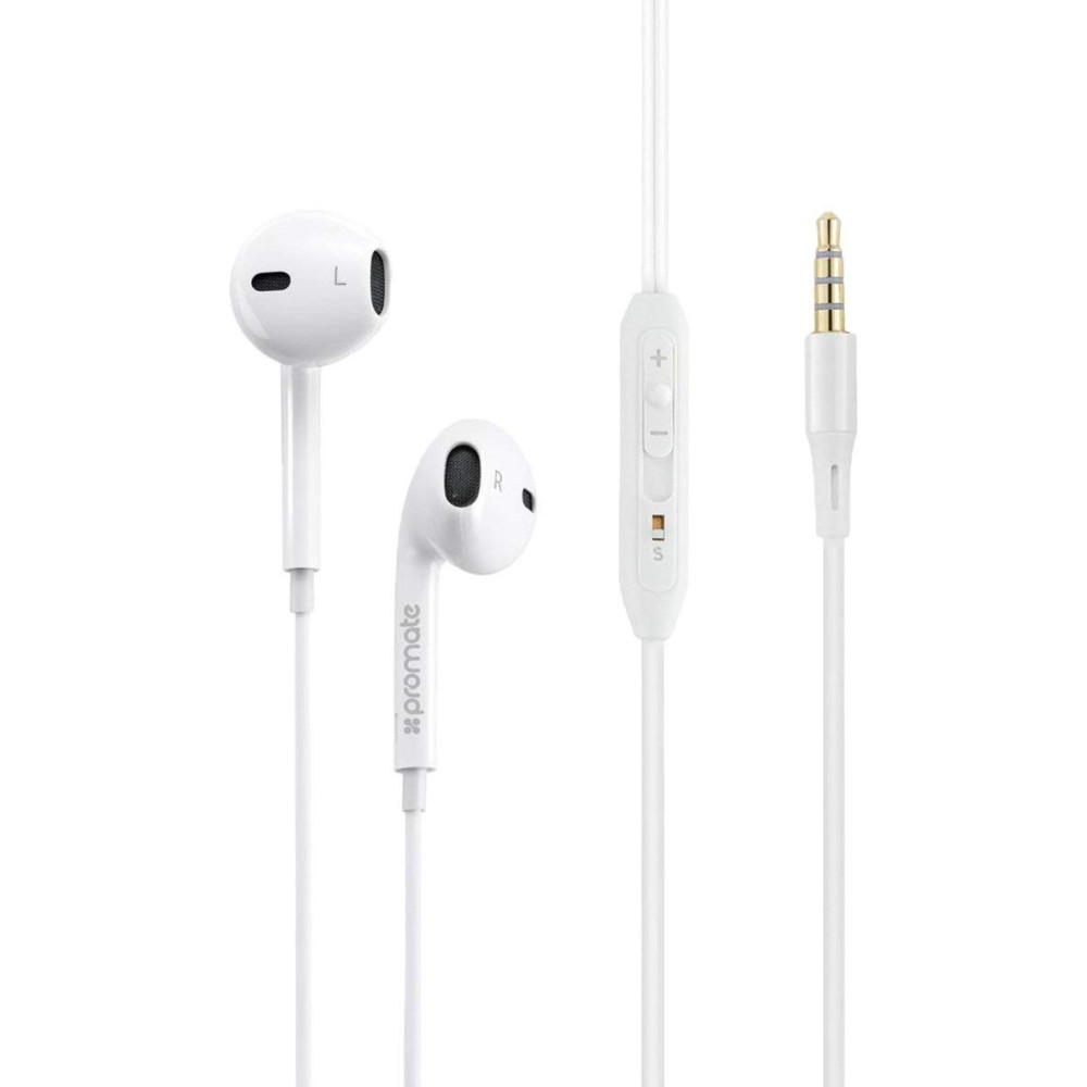 Écouteurs stéréo avec micro Promate GearPod-IS2 / Blanc