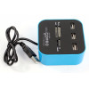 Hub 3 ports USB 2.0 + Lecteur de cartes / Bleu